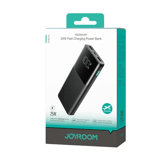 Power Bank 25W JOYROOM 10,000mAh JR-PBF20 - LED Display - Black - Image 7