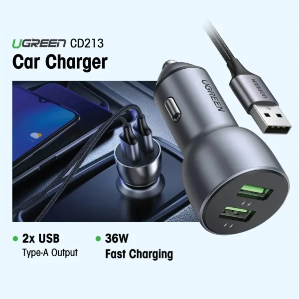 Al Sheikh Stores Car Adapter UGREEN 52 5W Double Ports CD213 Advertisment 1 600x600