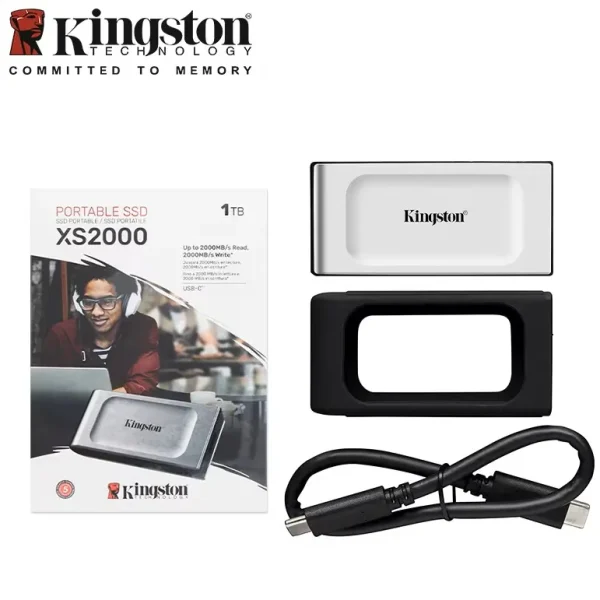 Al Sheikh Stores Kingston Hard Disk External SSD XS2000 USB C Box Contents 600x600