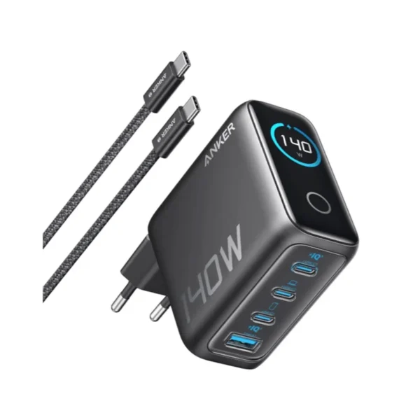 شاحن أنكر 140 واط 4 منافذ PD 3 1 مزود بكابل USB C  بضمان محلي